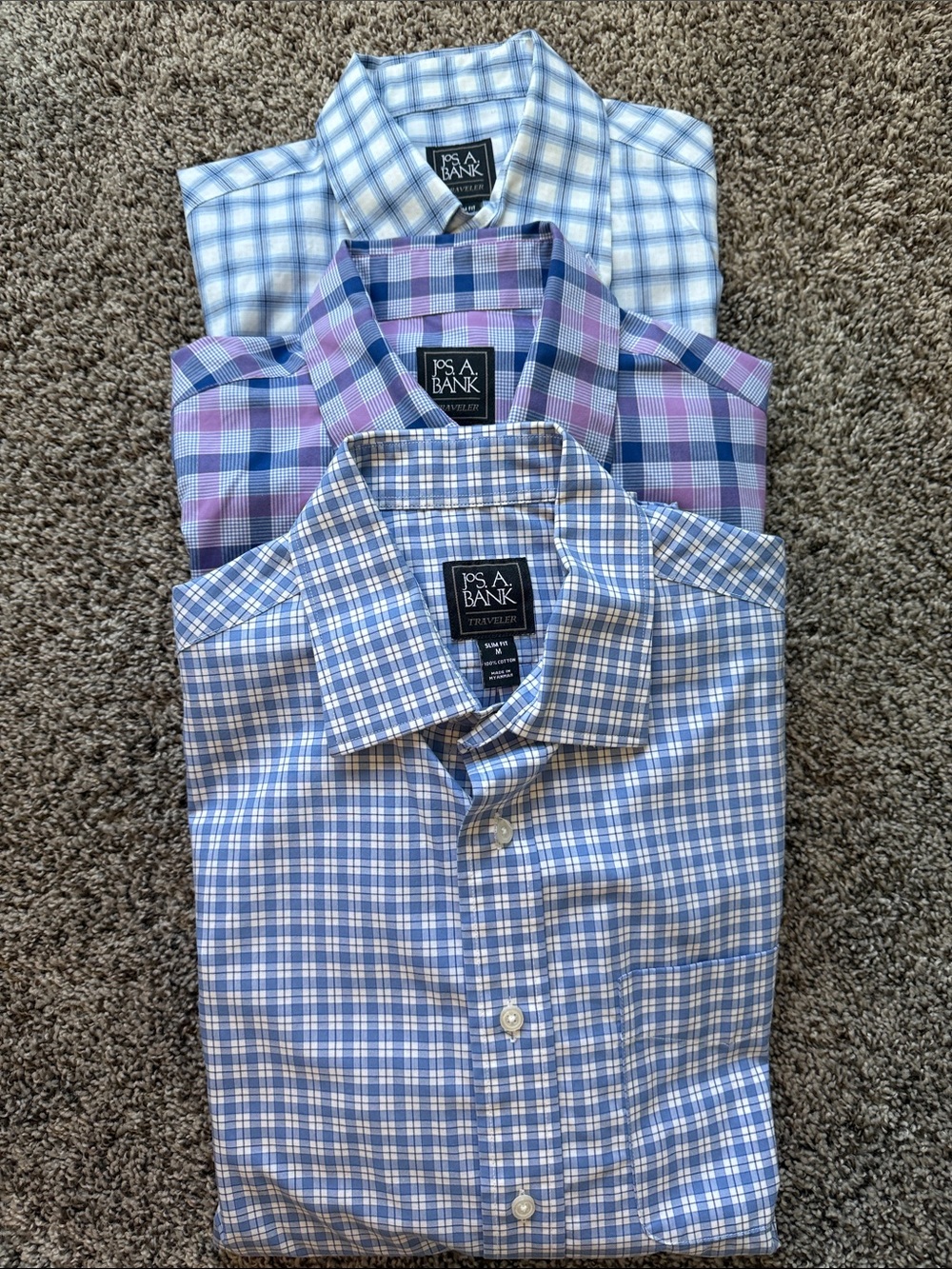 Jos. A. Bank Traveler Slim Fit Dress Shirts - Set of 3